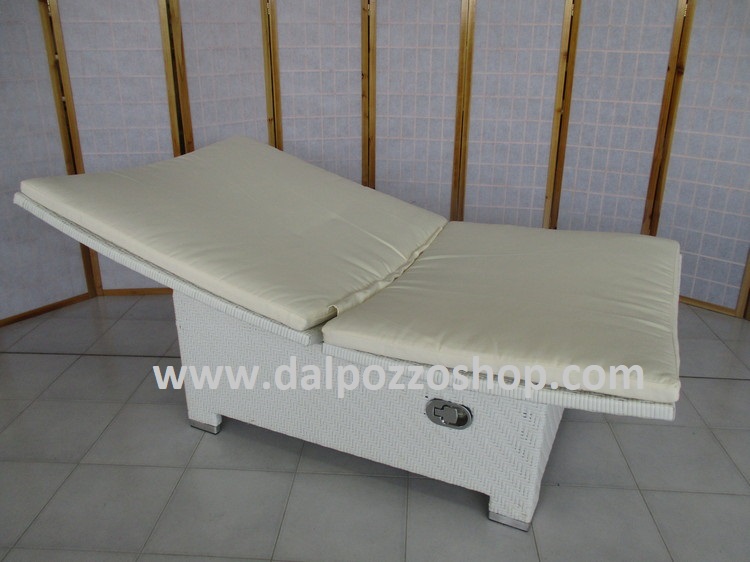 SC7319B LETTINO PISCINA BIANCO RATTAN SINTETICO